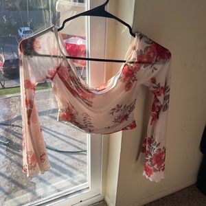 SHEIN Floral print off-the-shoulder Blouse